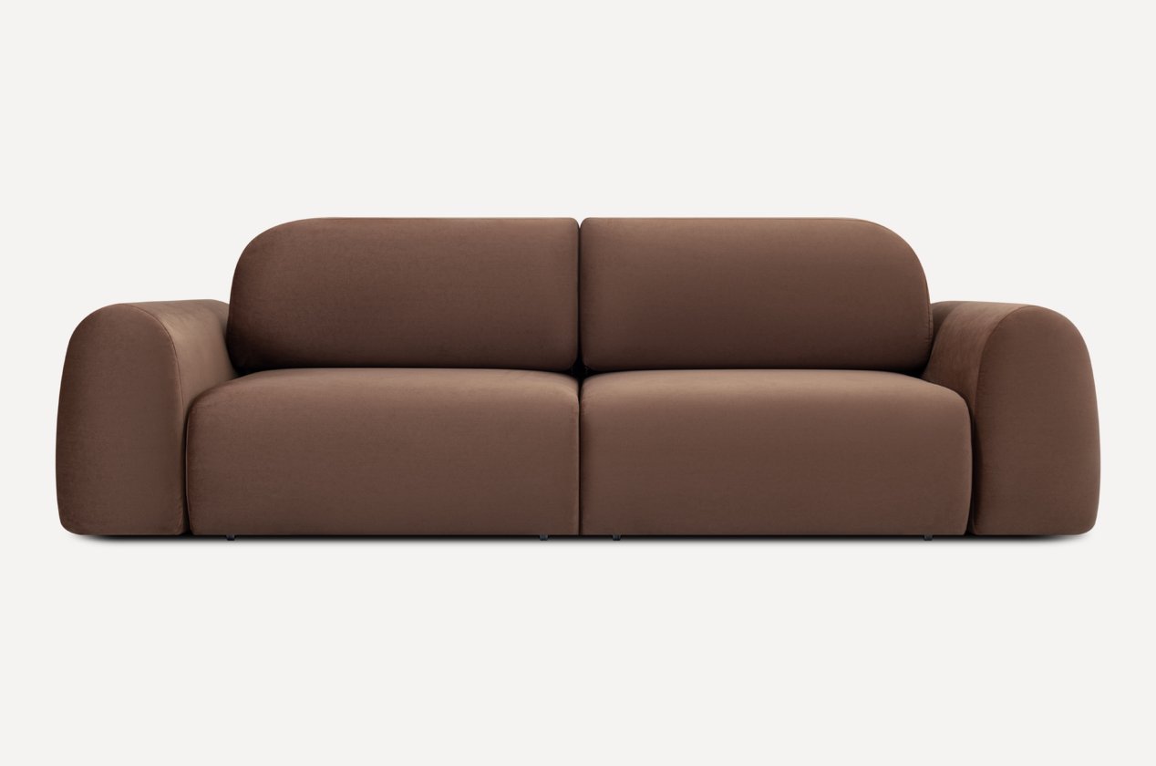 Ipak toʻgʻri divan 270 sm — jigarrang