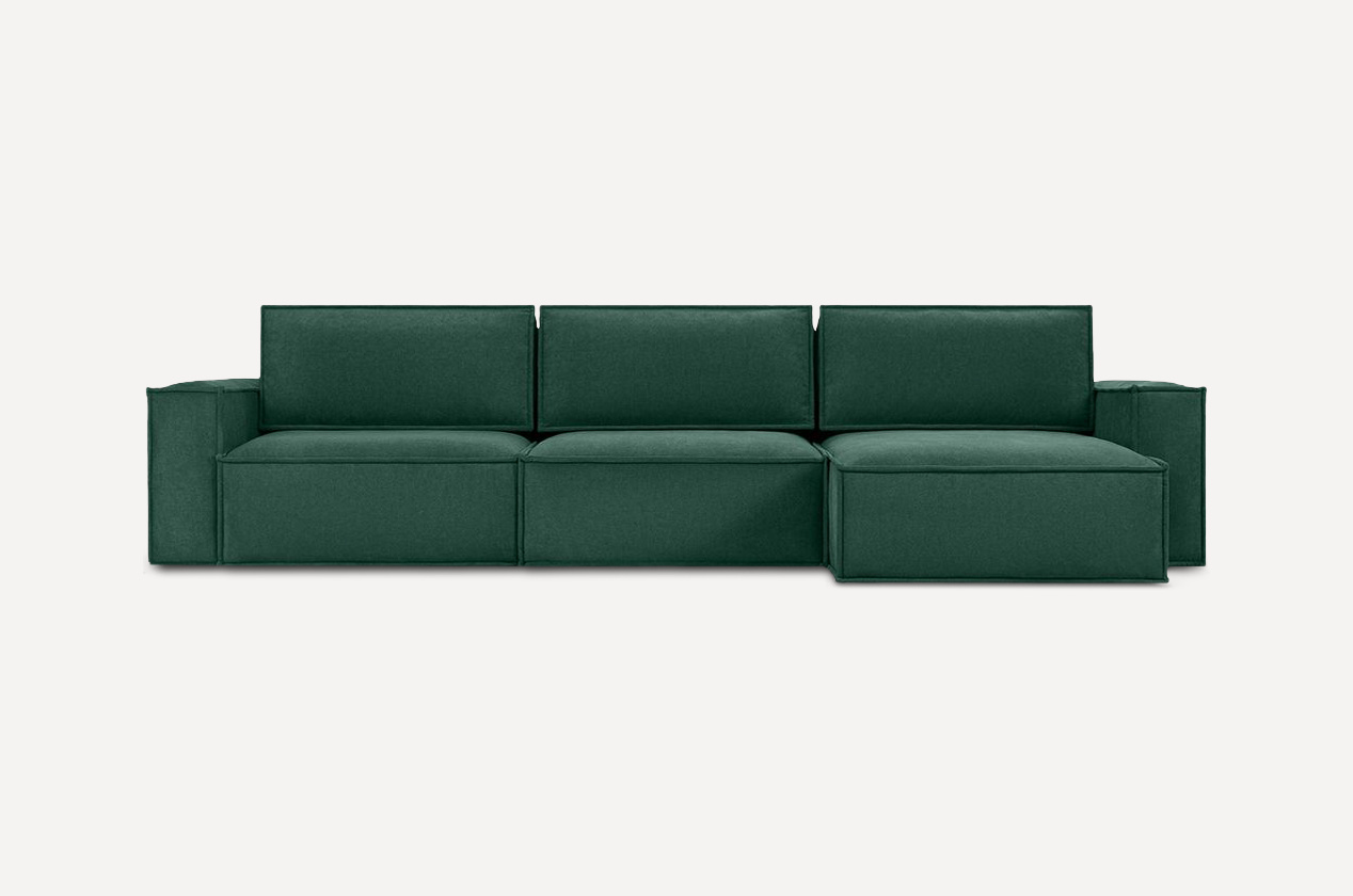 Chimgan burchak divan — zumrad rang
