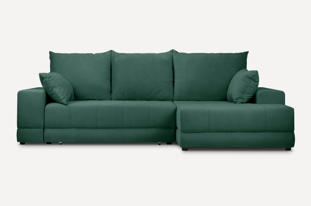 Navo burchak divan — zumrad velur