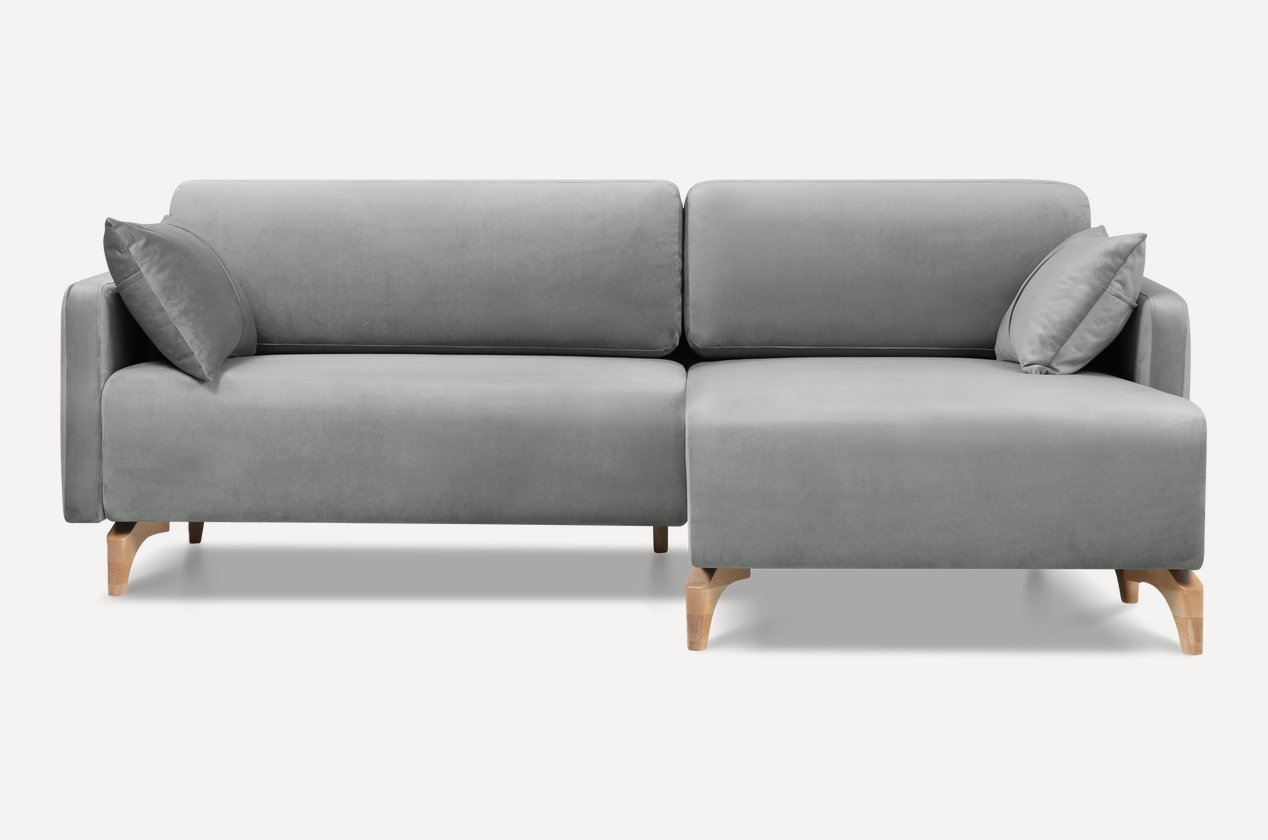 Chorsu divan burchak 230 sm — och-kulrang velur