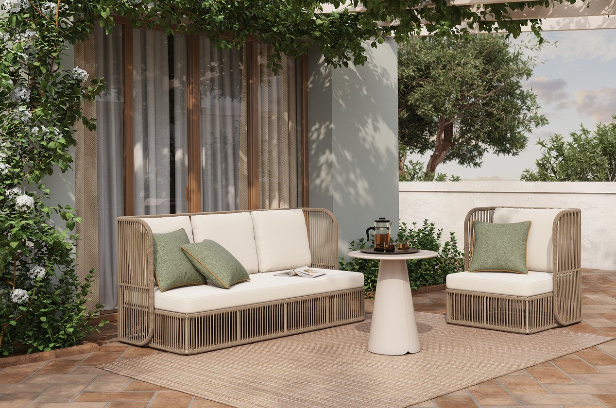 Кресло Ravo Garden 83×85 см — молочный / бежевый