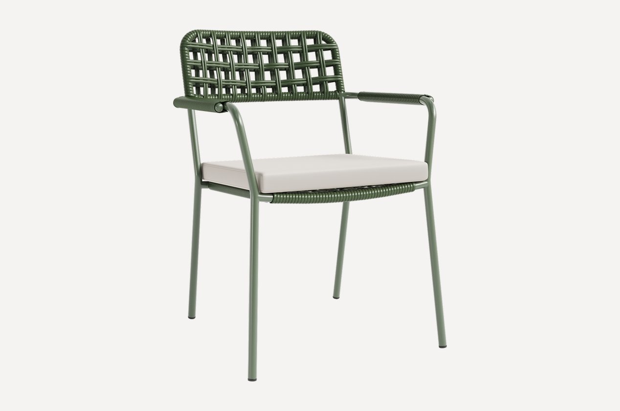 Стул Nuro Casa 62×63 см — молочный / оливковый