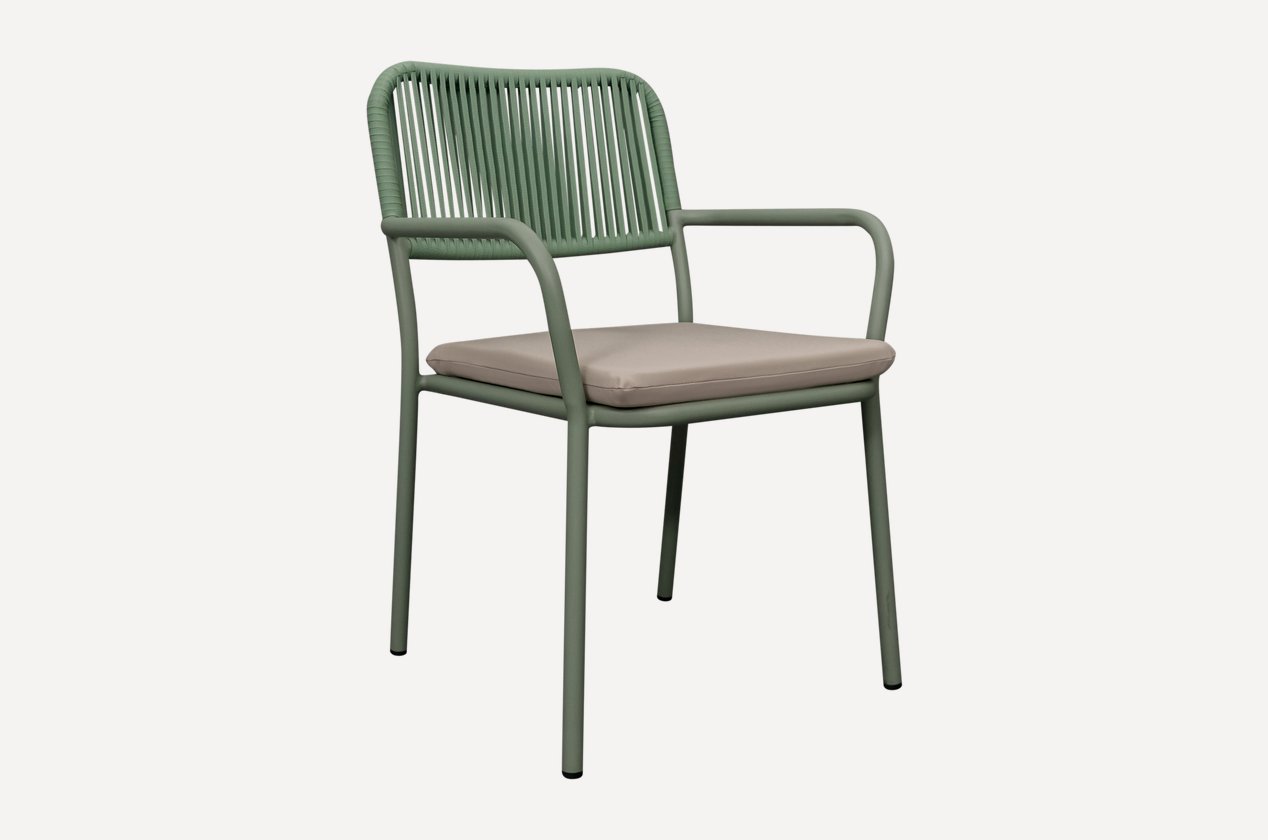 Стул Orzu Soft 57×62 см — бежевый / зелёный