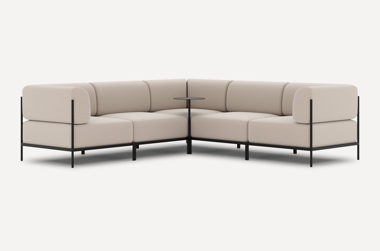 Sokin Garden keng 243 sm modulli bej / qora divan